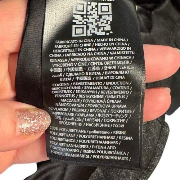 New Guess Metallic Faux Leather Fur Quilted Moto Biker Full Zip Jacket Sz Large - Picture 5 of 11